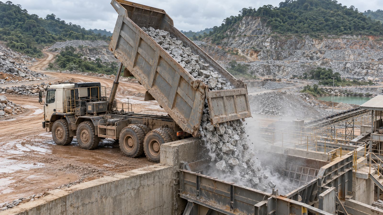 Dump Truck Payload and Dumping with AI detections