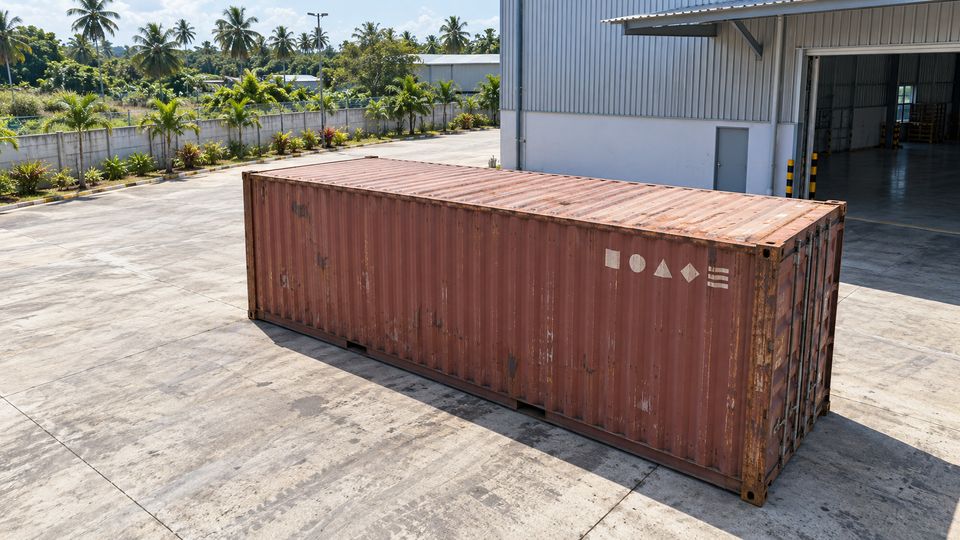 Container Number Recognition, generated site photo 2 with example AI detections
