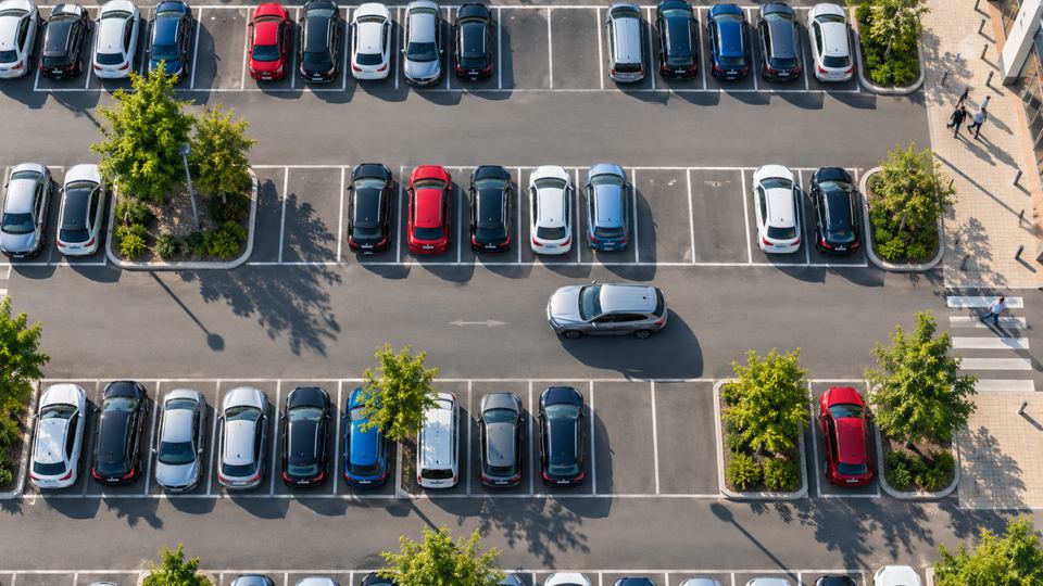 High View Parking Bay Count with AI detections