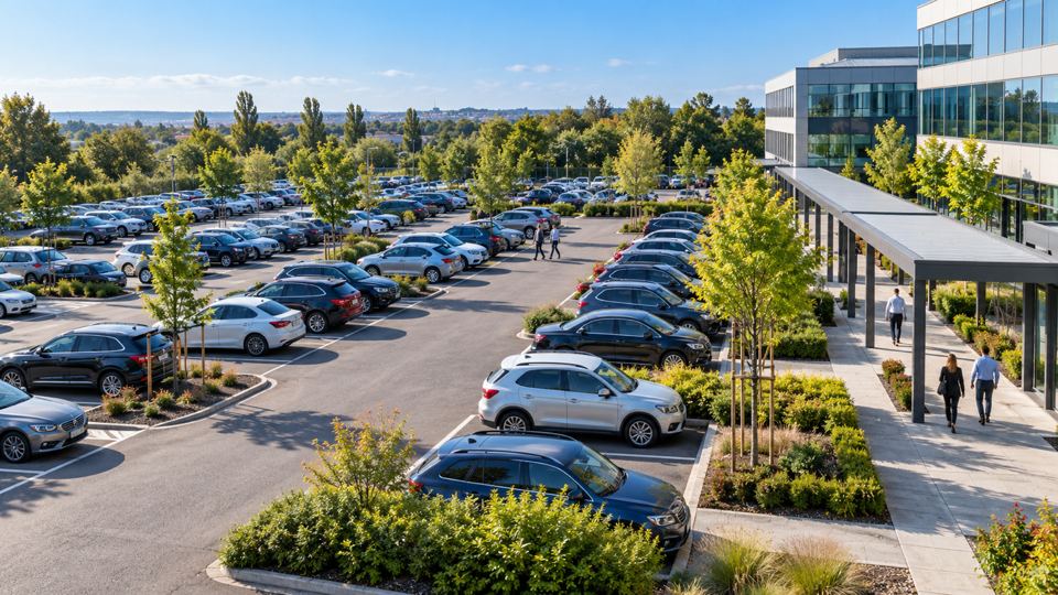 High View Parking Bay Count with AI detections