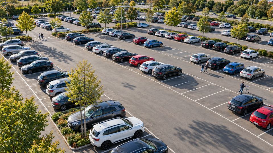 High View Parking Bay Count with AI detections