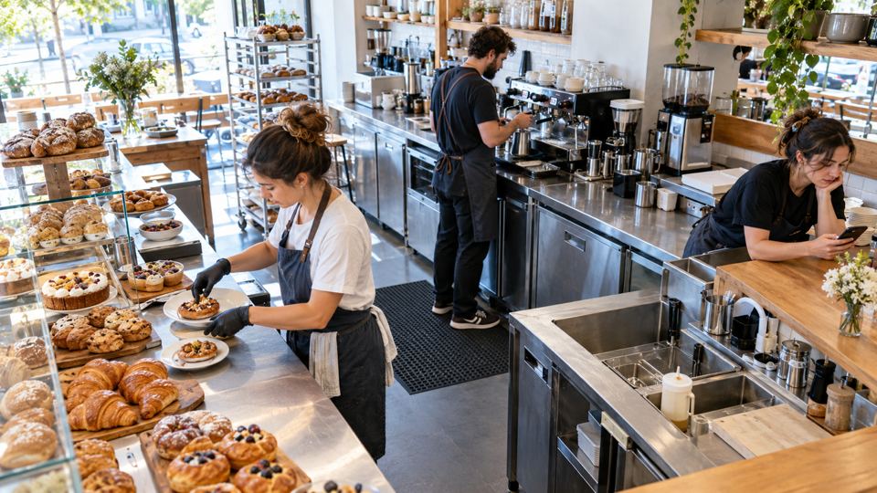 Cafe Staff Task Counting with AI detections