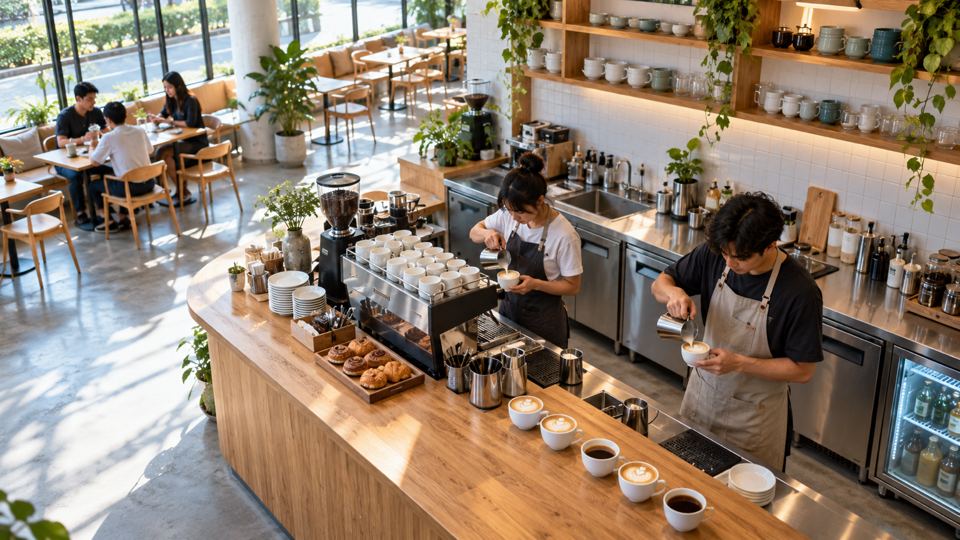 Cafe Staff Task Counting with AI detections